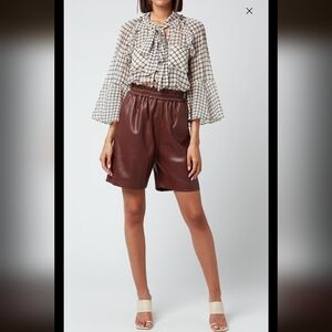 Munthe vegan leather loose shorts
